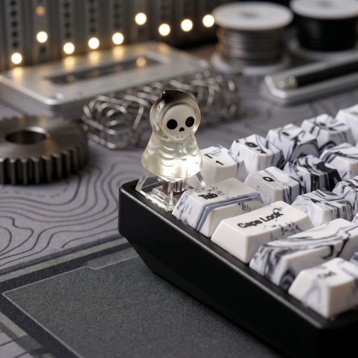 Cute Halloween Ghost & Skeleton Resin Keycap Set – Cherry MX Compatible