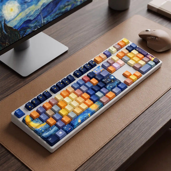 100% Van Gogh's Starry Night PBT Keycaps ( ANSI )