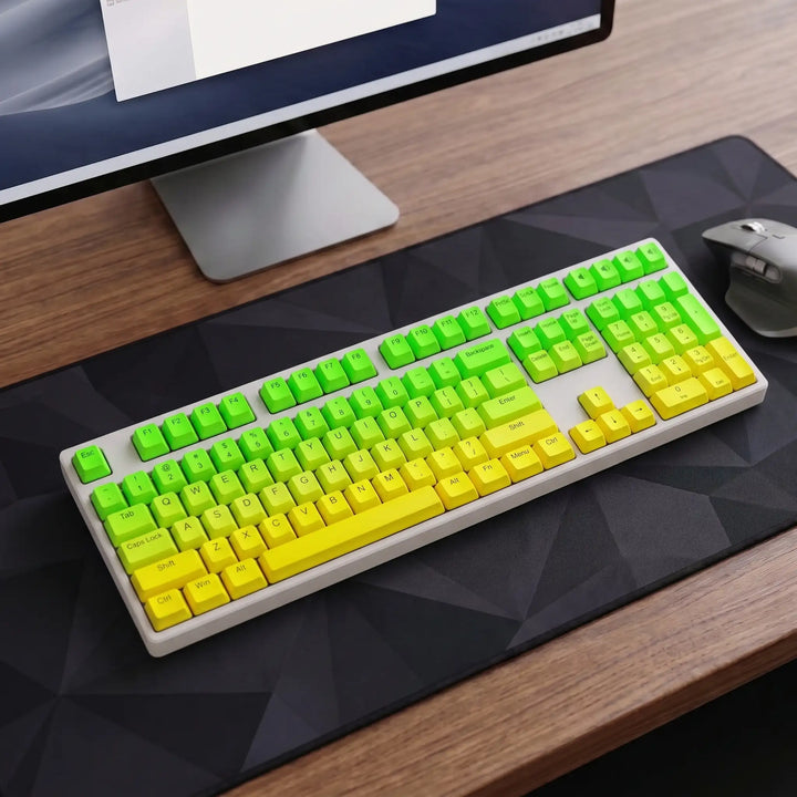 100% Lemon Verdant Gradient PBT Keycaps ( ANSI )