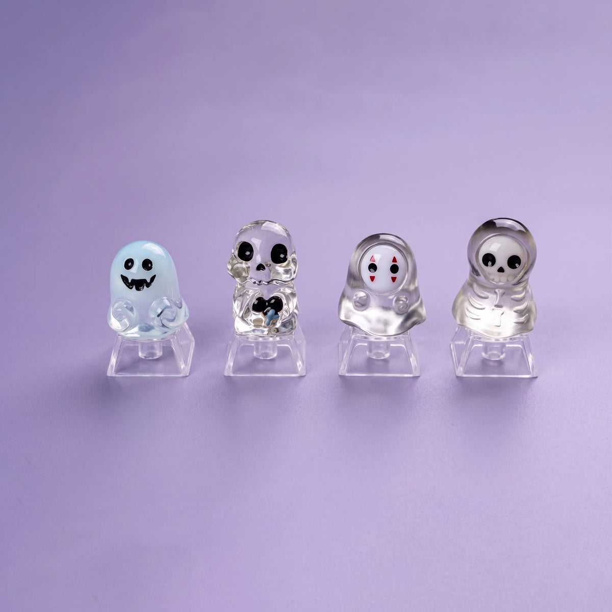 Cute Halloween Ghost & Skeleton Resin Keycap Set – Cherry MX Compatible