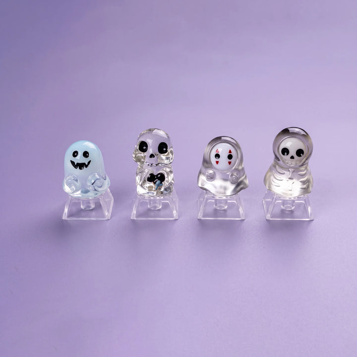 Cute Halloween Ghost & Skeleton Resin Keycap Set – Cherry MX Compatible