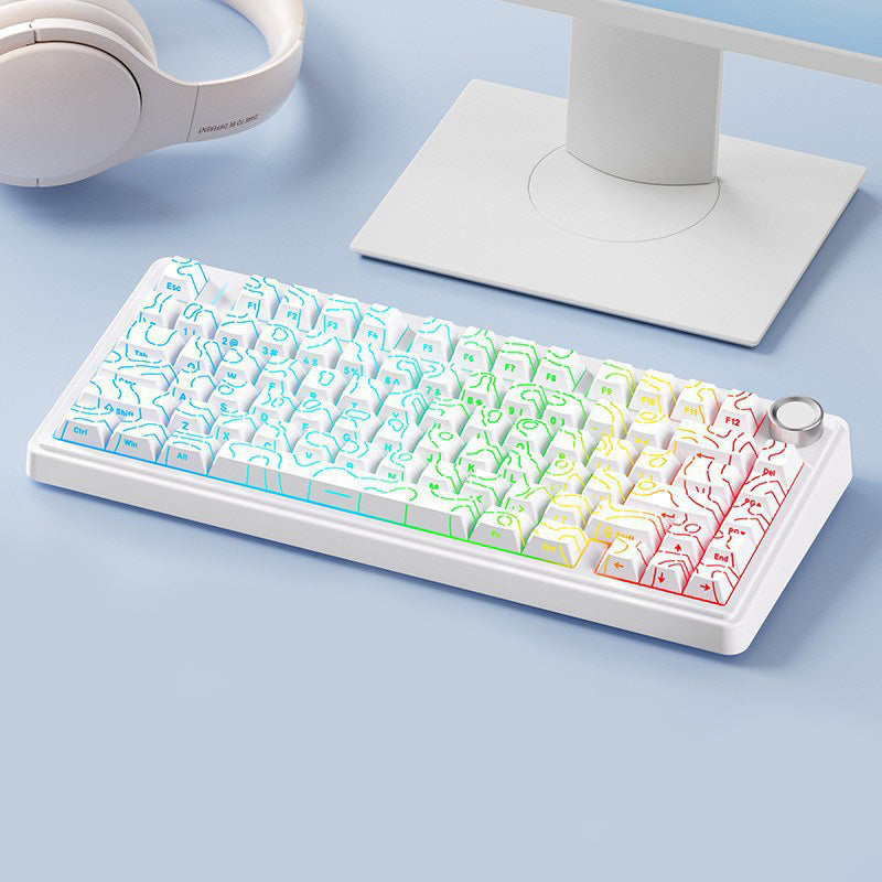 F75 keyboard keycap detail – dye-sub, MOA profile