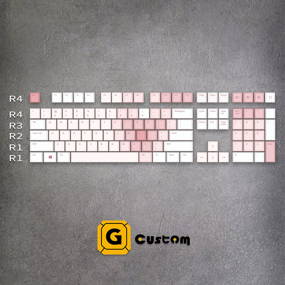 Sakura Love keyboard keycap detail – dye-sub, MOA profile