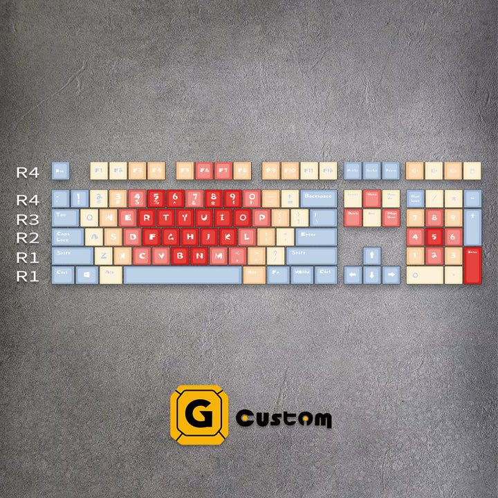 100% Retro Dawn PBT Keycaps ( ANSI )