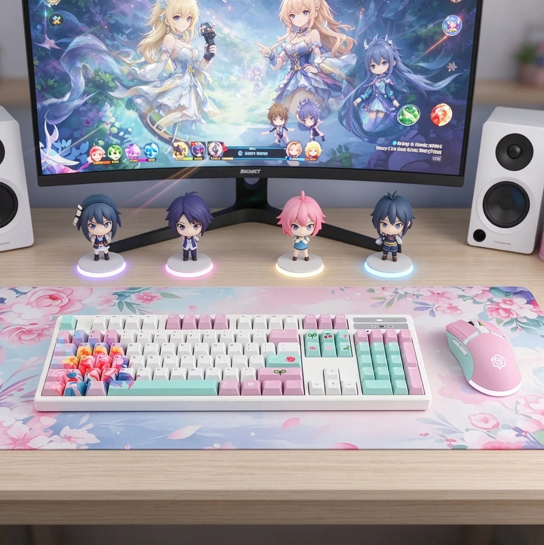100% Flower PBT Keycaps ( ANSI )