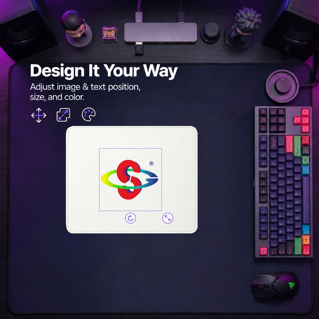 Custom Mouse Pad with Logo – Personalized Photo Mouse Mat, Non-Slip Rubber Base, Office & Gaming Desk Mat