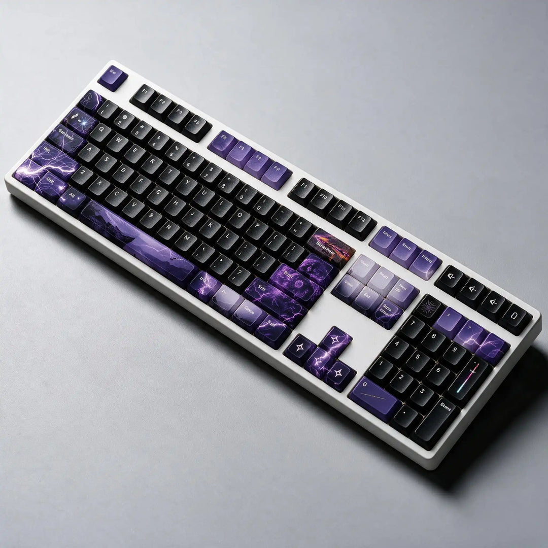 GimsunCustom Purple Lightning 100% Wireless Mechanical Keyboard | ANSI 108 Keys