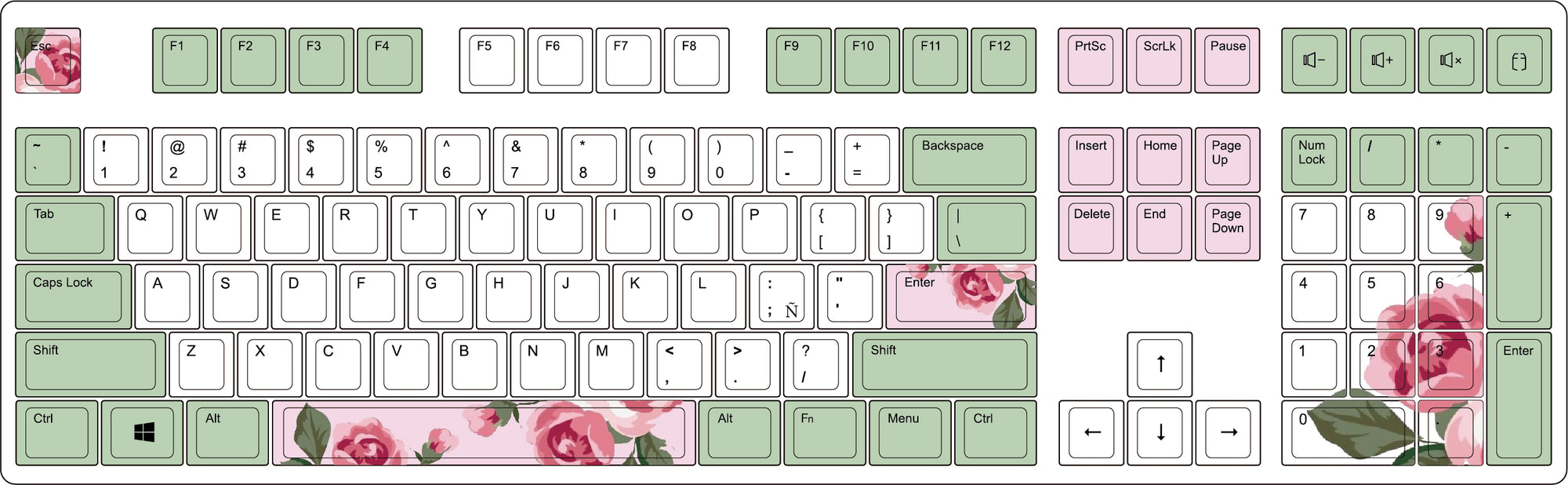 ENHANCE YOUR DESK WITH ELEGANCE: THE CUSTOM 108-KEY FLORAL MECHANICAL KEYBOARD